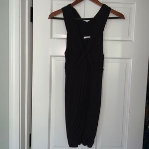Tart Black Sleeveless Twist-Front Midi Dress